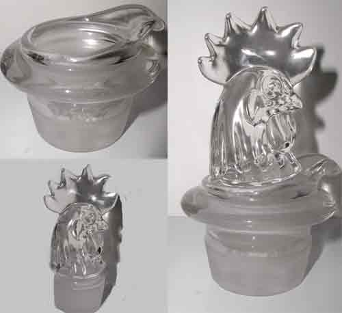 Heisey Rooster Decanter Stopper