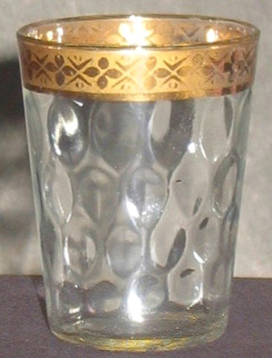 Unknown Gold Band on Federal Thumbprint Shot Glass