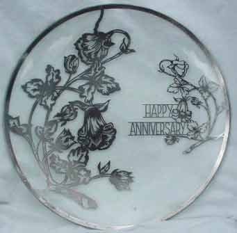 Unknown Silver Overlay Anniversary Plate