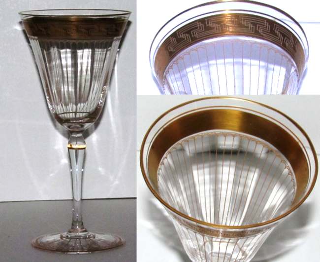 Unknown Goblet w/ Unknown Gold Needle Etch Border & Lines