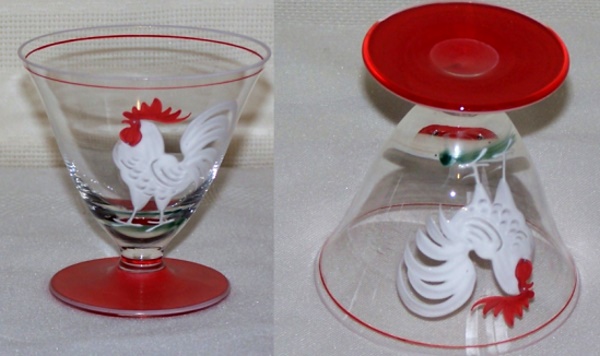 Unknown Footed Cocktail w/ Enamelled Decoration