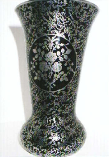 National Silver Deposit Ware Decoration on Paden City Vase