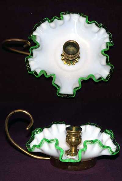 Fenton Emerald Crest Candle Holder