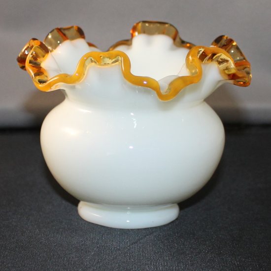 Fenton # 201 Gold Crest Double Crimped Vase