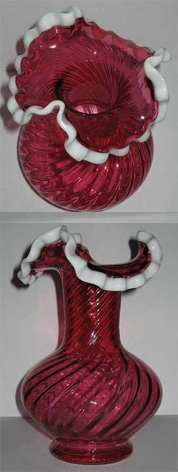 Fenton #3005 Ruby Snowcrest Vase