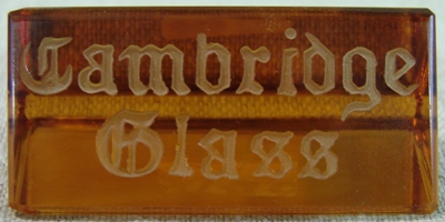 Cambridge Sign on an Amber Prism