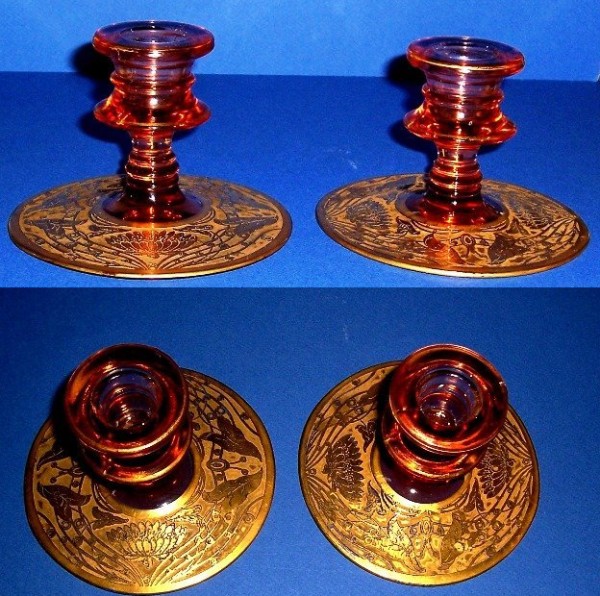 Unknown Candleholders w/ Unknown Etch