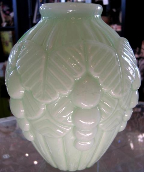 Unknown Sculptured Green Vase