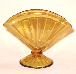 Unknown Amber Fan Vase