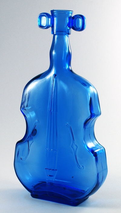 Unknown Cobalt Violin Vase / Bottle