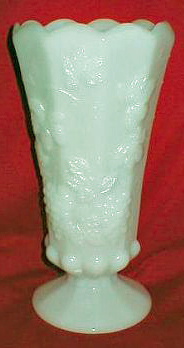 Unknown Grape Pattern Milk Glass Vase