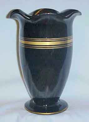 Unknown Black Amethyst Vase with Gold Decoration