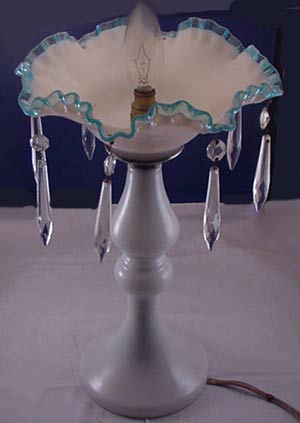 Unknown Torchiere Table Lamp with Fenton Shade