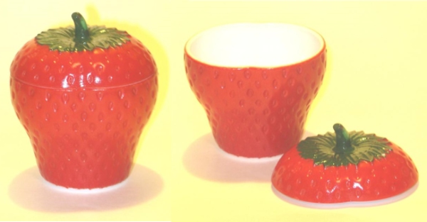 Unknown Strawberry Milk Glass Jar