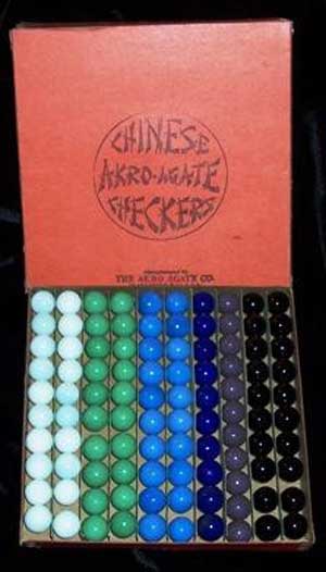 Akro Agate Chinese Checkers in Original Box