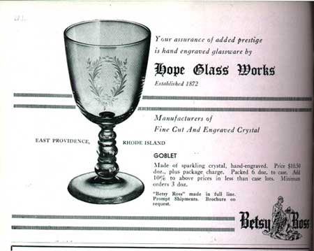 Hope Glass Works 'Betsy Ross'