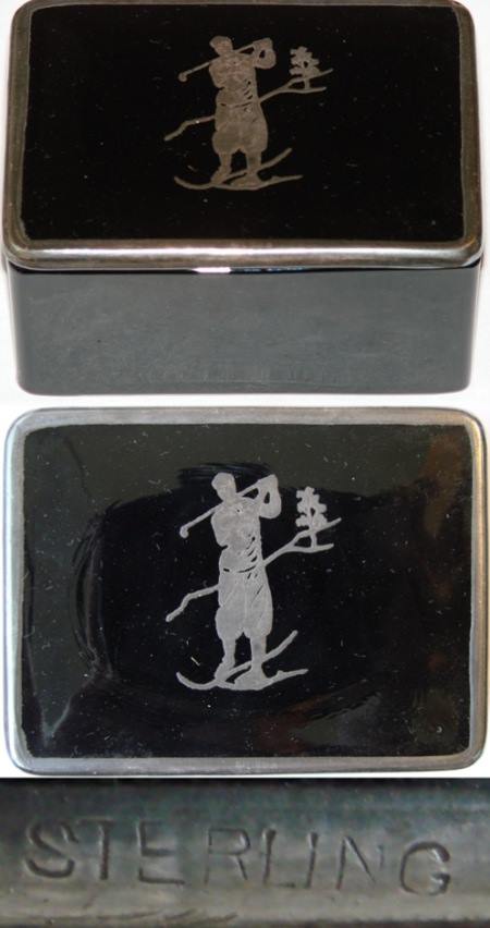 Unknown Cigarette Box w/ Silver Golfer Overlay