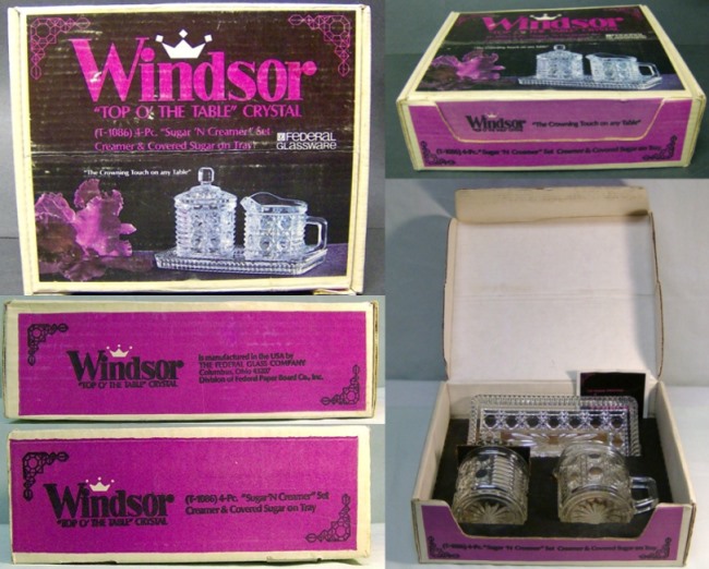 Federal Windsor Cream, Sugar & Tray Package