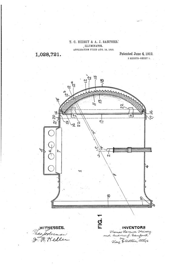 Heisey Lens Patent 1028721-1