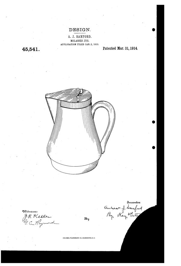 Heisey Jug Design Patent D 45541-1