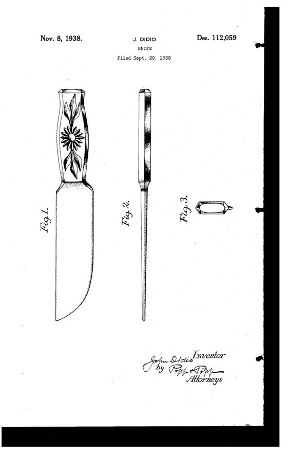Dur-X Knife Design Patent D112059-1