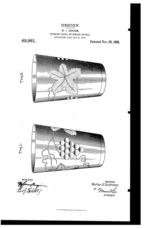 Imperial Grape Tumbler Design Patent D 49961-1