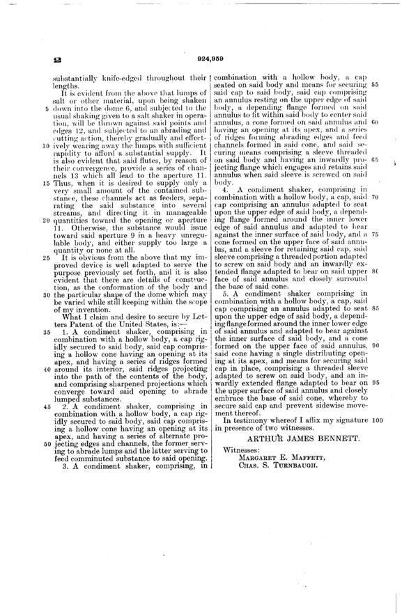 Cambridge Shaker Patent  924959-3