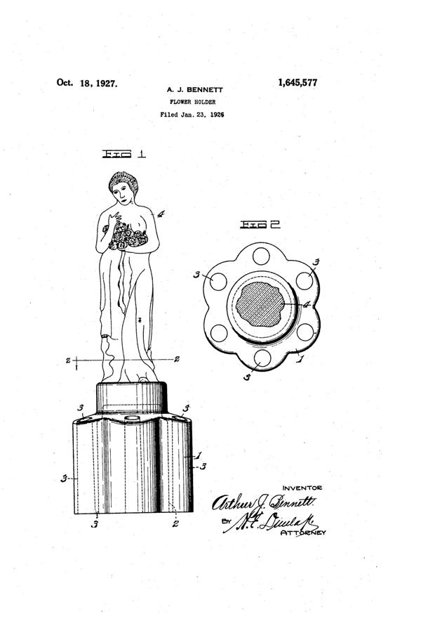Cambridge # 513 Figural Flower Frog Patent 1645577-1