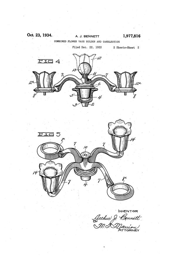 Cambridge Candlestick & Arms Patent 1977816-2