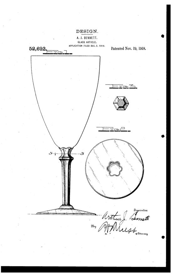 Cambridge Goblet Design Patent D 52693-1