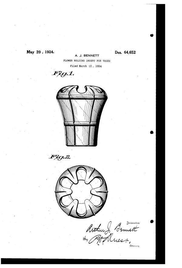 Cambridge Flower Frog Insert Design Patent D 64652-1