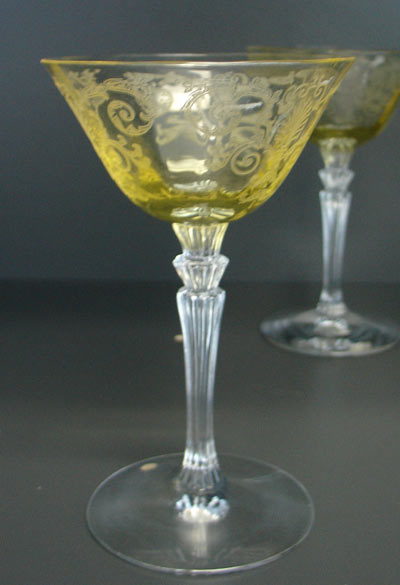 Fostoria #5099 Cocktail Stem with 278 Versaille Etch