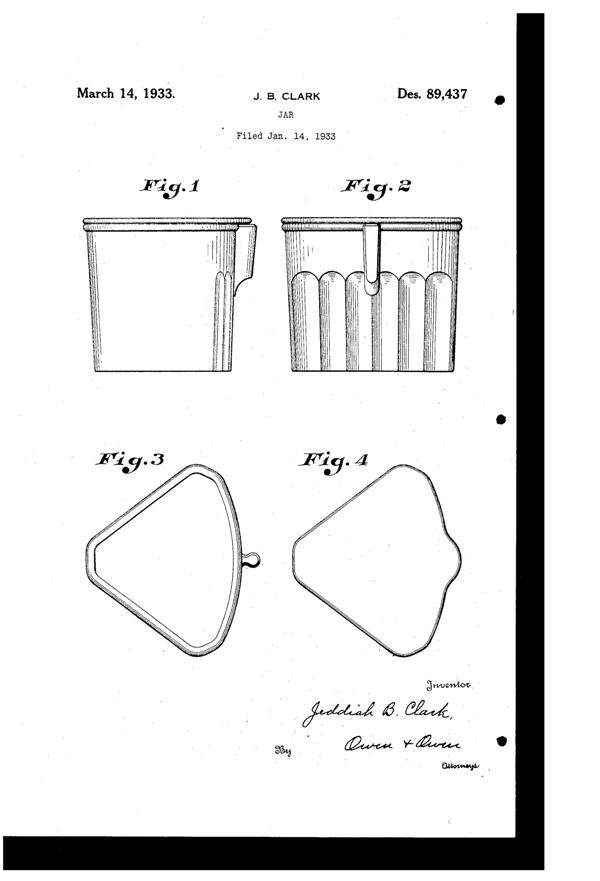 Indiana # 500 Jar Design Patent D 89437-1