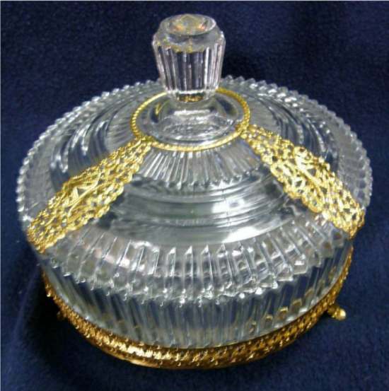 Hocking Queen Mary Candy w/ Ormolu Decoration