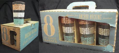 Anchor Hocking Pastel Bands Tumbler Boxed Set