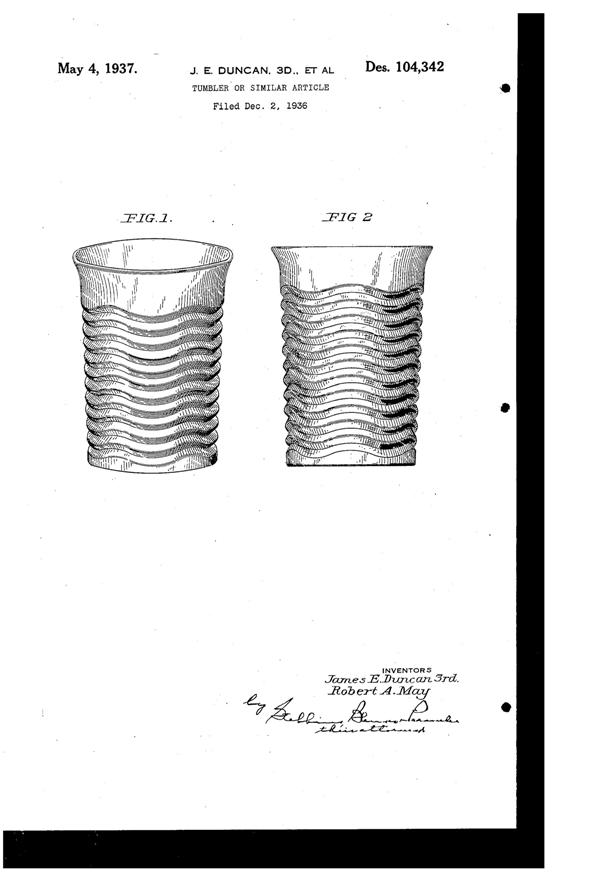 Duncan & Miller # 112 Caribbean Tumbler Design Patent D104342-1