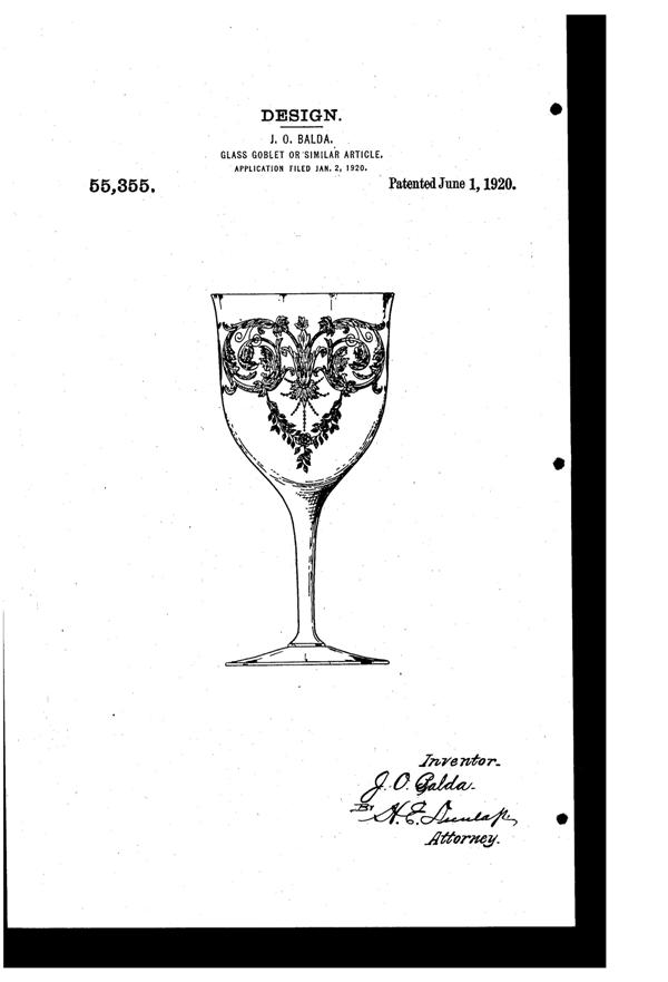 Central # 410 Balda Etch Design Patent D 55355-1