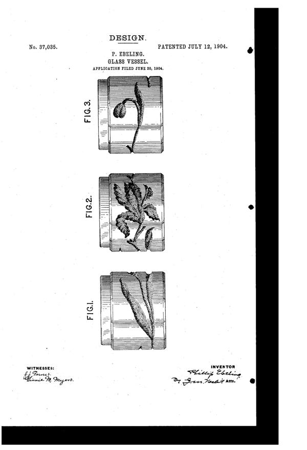 Fostoria Vessel Design Patent D 37035-1