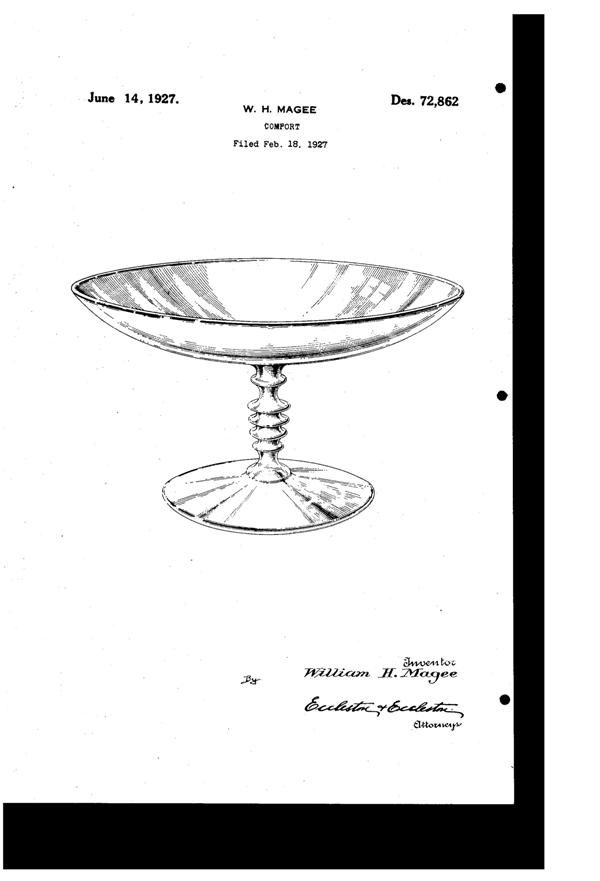 Fostoria #2362 Compote Design Patent D 72862-1