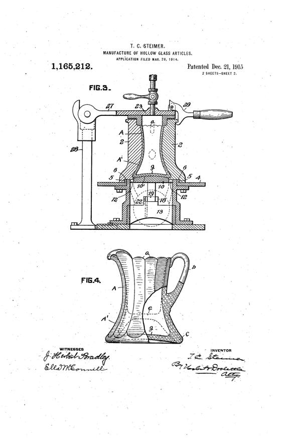 U. S. Glass Jug Patent 1165212-2