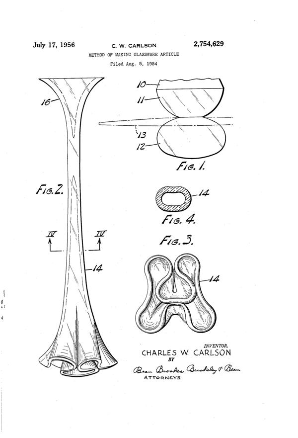 U. S. Glass #   92 Vase Patent 2754629-1
