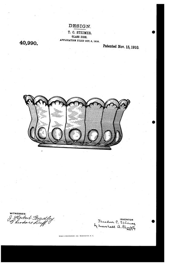 U. S. Glass Bowl Design Patent D 40990-1