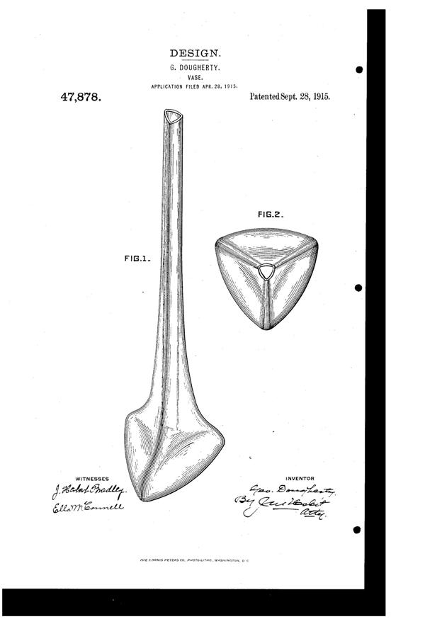 U. S. Glass Vase Design Patent D 47878-1