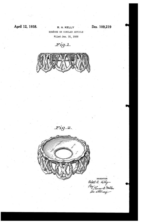 U. S. Glass Bobêche Design Patent D109219-1
