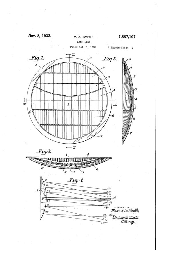 McKee Lens Patent 1887107-1