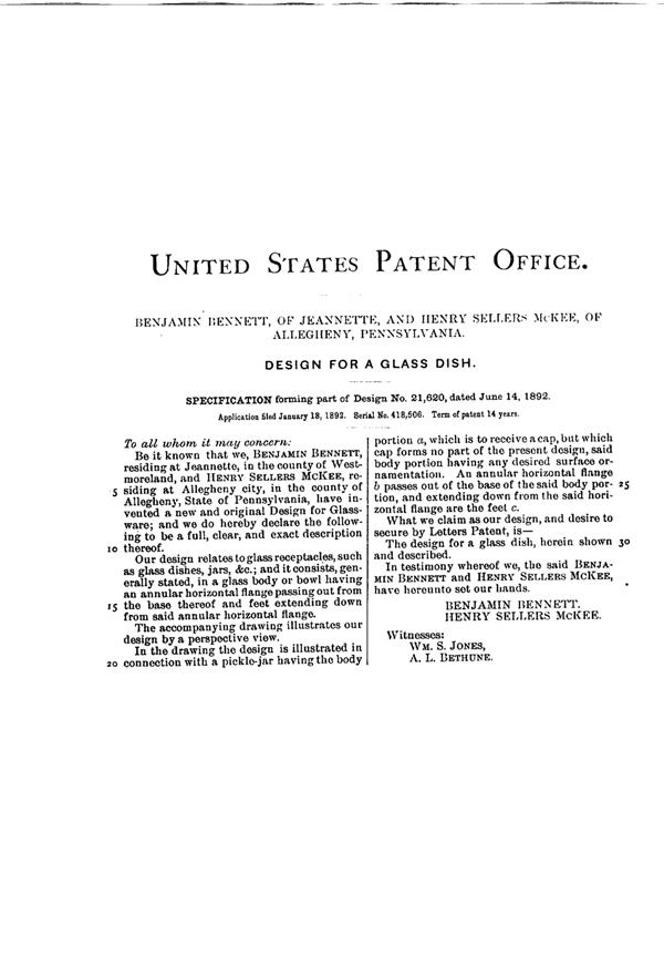 McKee Pickle Caster Design Patent D 21620-2