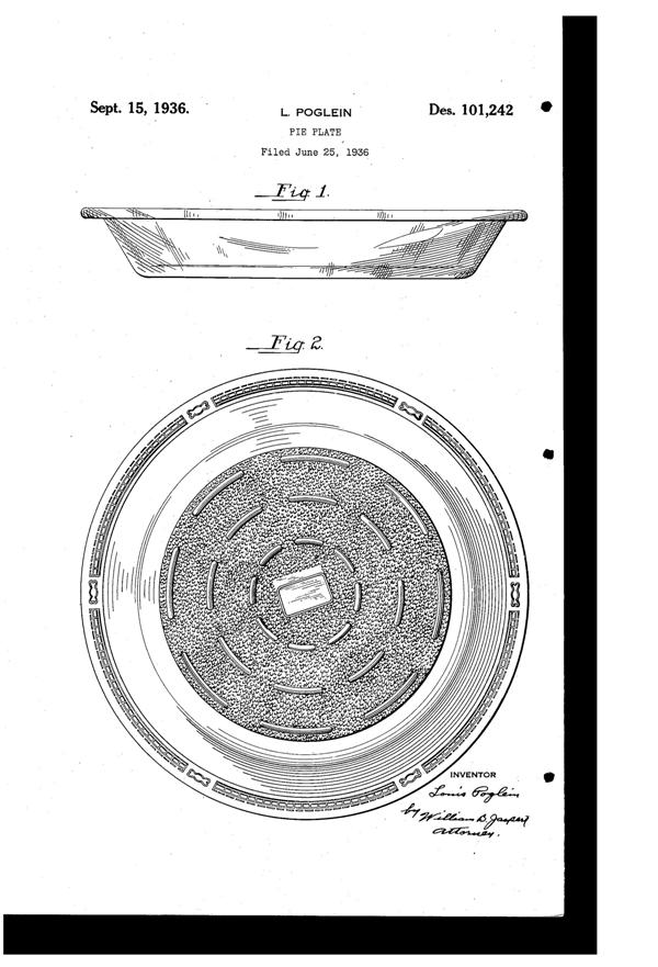 McKee Glasbake Pie Plate Design Patent D101242-1