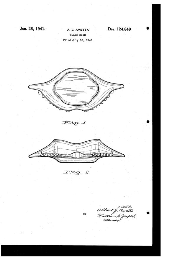 McKee Glasbake Crab Dish Design Patent D124849-1