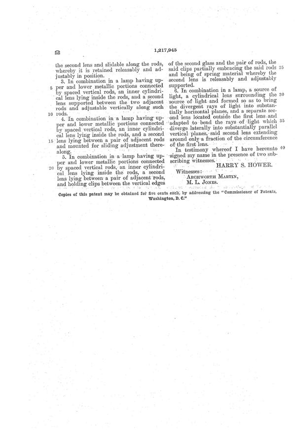 MacBeth-Evans Lamp Patent 1217945-3