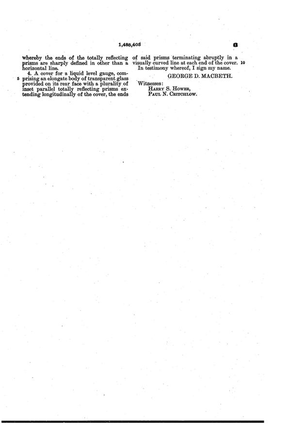 MacBeth-Evans Gauge Cover Patent 1488403-5